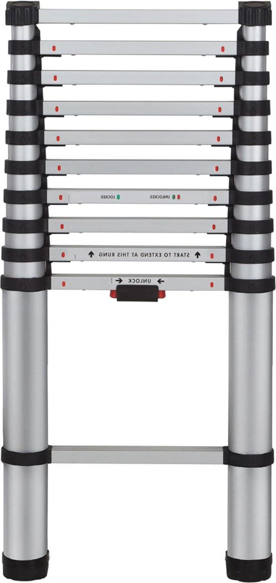 Telescopische ladder Aluminium Verlengladder 3.21m veelkleurig Telescopische ladder