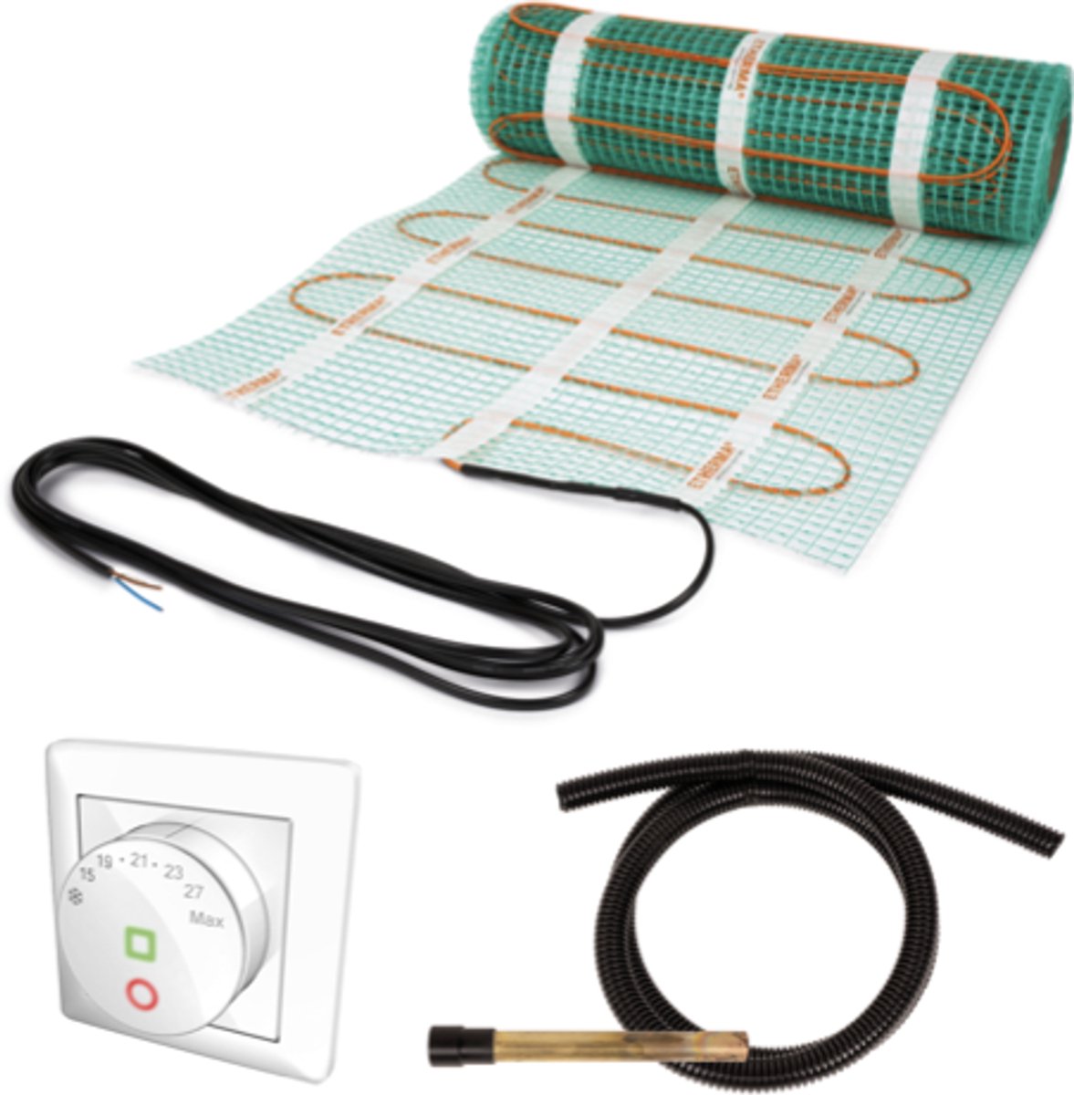 ETHERMA vloerverwarmingsmat 8m² 1275W incl. thermostaat en 3 meter aansluitkabel (60066)