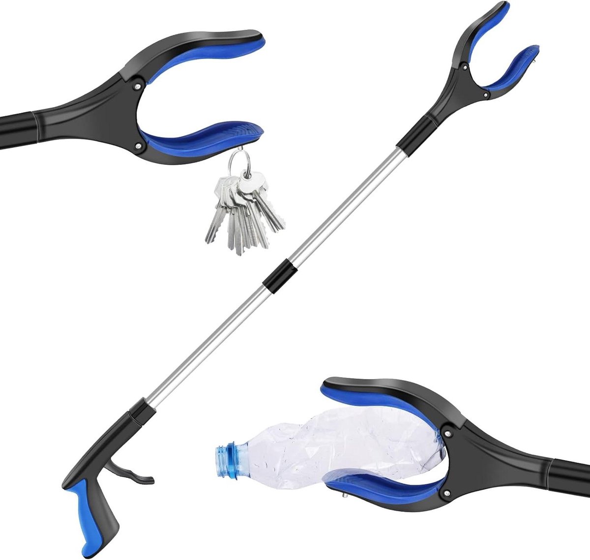 Goedkoopste Grijparm 82 cm opvouwbare grijper met magneet - ouderen afvalafvoer handgrijper - blauw