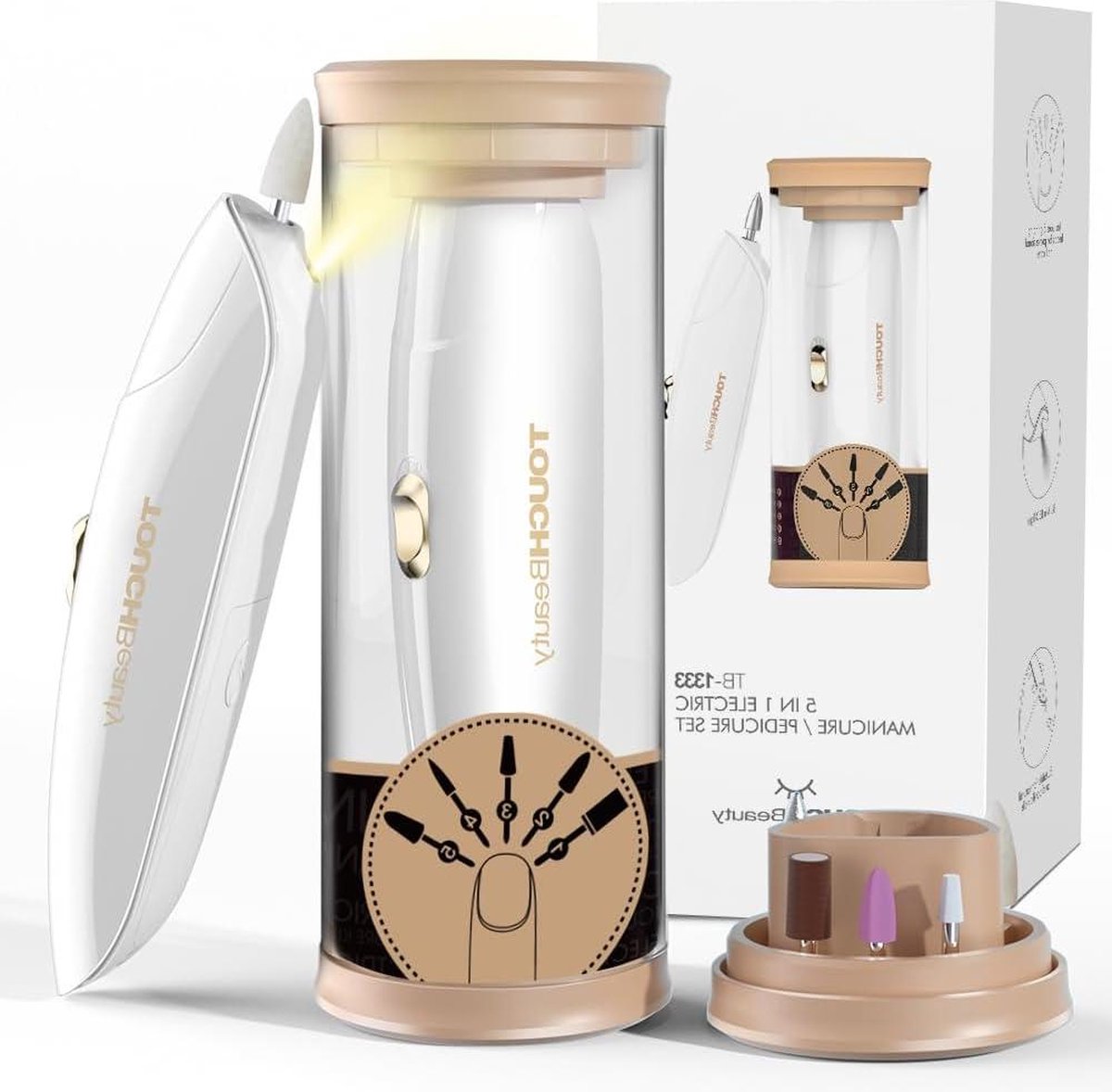 Goedkoopste Elektrische Nagelvijl Draadloos 10-in-1 Manicure- en Pedicureset AG-1333 Goud - Nagelfrees Manicureset