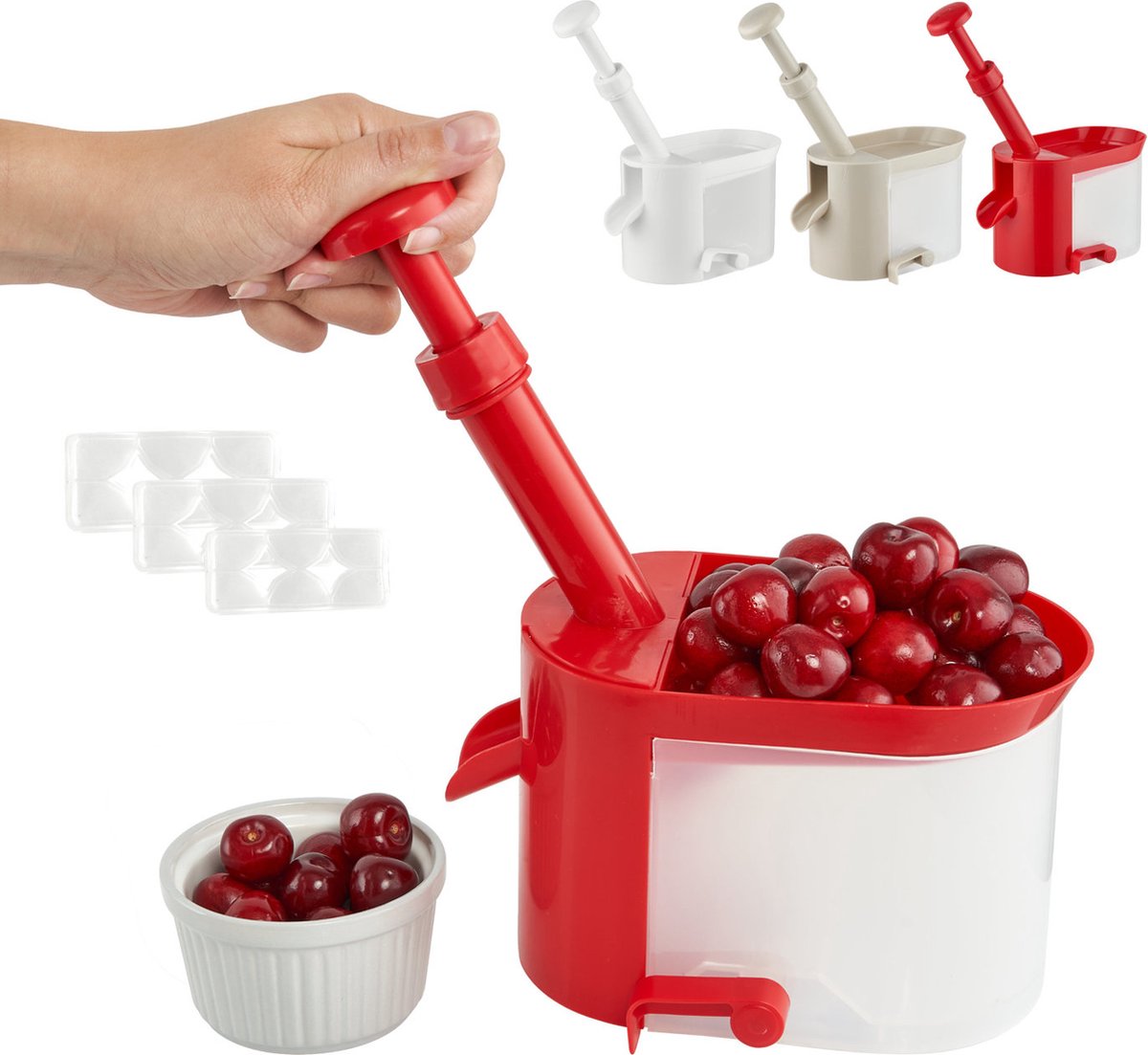 Florina Kersenontpitter - kersen of olijf ontpitter - cherry stoner - kersen ontpitten - kunststof assorti