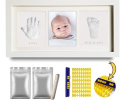 Baby Fotolijstje met Klei Afdruk Gipsafdruk baby - - Kraamcadeau jongens Kraamcadeau meisjes – Pasgeboren Baby – Geboortecadeau afdrukkenset