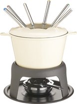 Bol.com MasterClass Gietijzeren Vlees / Kaas / Chocolade fondueset - 21 x 18 cm - Beige aanbieding