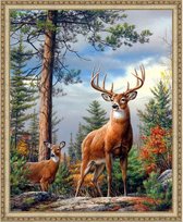Diamond painting kit "Deer on the slope" 40x50 cm vierkante steentjes