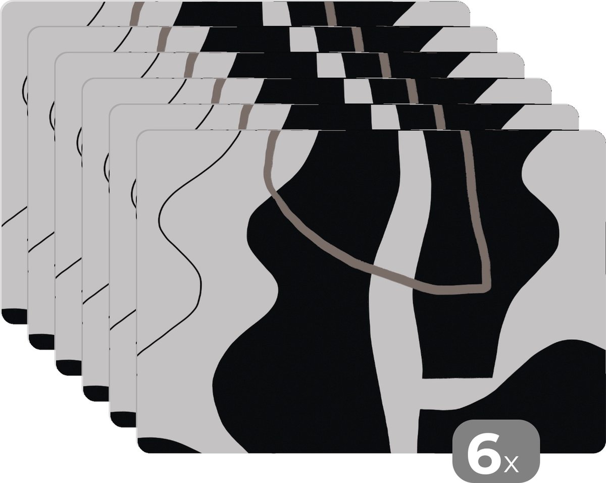 Placemat - Design - Abstract - Minimalisme - Tafel - Placemats - Onderleggers - 45x30 cm - 6 stuks