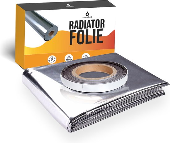 Feuille de radiateur 500 cm x 50 cm - + Bande magnétique - Aimants de feuille de radiateur - Réduisez votre consommation de gaz - Feuille réfléchissante pour radiateur - Double isolation - Feuille de radiateur avec aimant - Film isolant