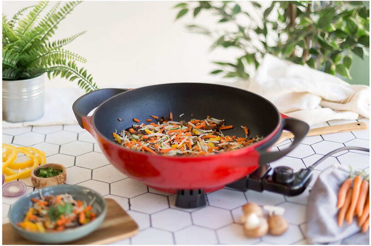 Wok électrique Livoo DOC128A - Capacité 4 L, Ø 33,5 cm - Puissance 1500 W -  Revêtement antiadhésif