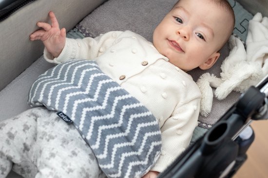 Losse hoes voor KipKep Woller warmtekussen - Woller Cover Silver Grey - donker grijs - chevron - nicky katoen velour — afbeelding 3