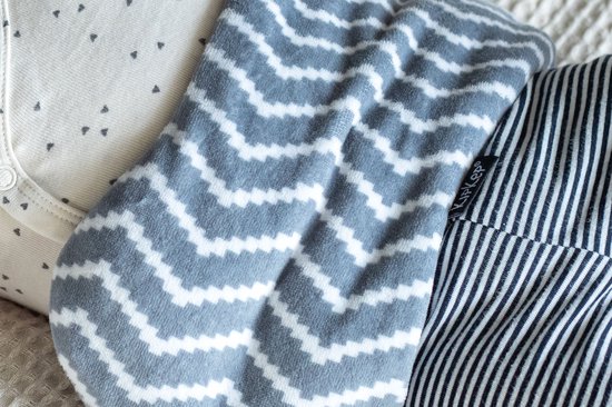 Losse hoes voor KipKep Woller warmtekussen - Woller Cover Silver Grey - donker grijs - chevron - nicky katoen velour — afbeelding 2