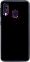 Geschikt voor Samsung Galaxy A40 hoesje - Zwart - Effen kleur - Siliconen Telefoonhoesje