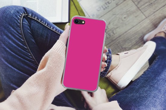 Coque iPhone 8 - Fuchsia - Fluo - Couleurs - Coque de téléphone en Siliconen