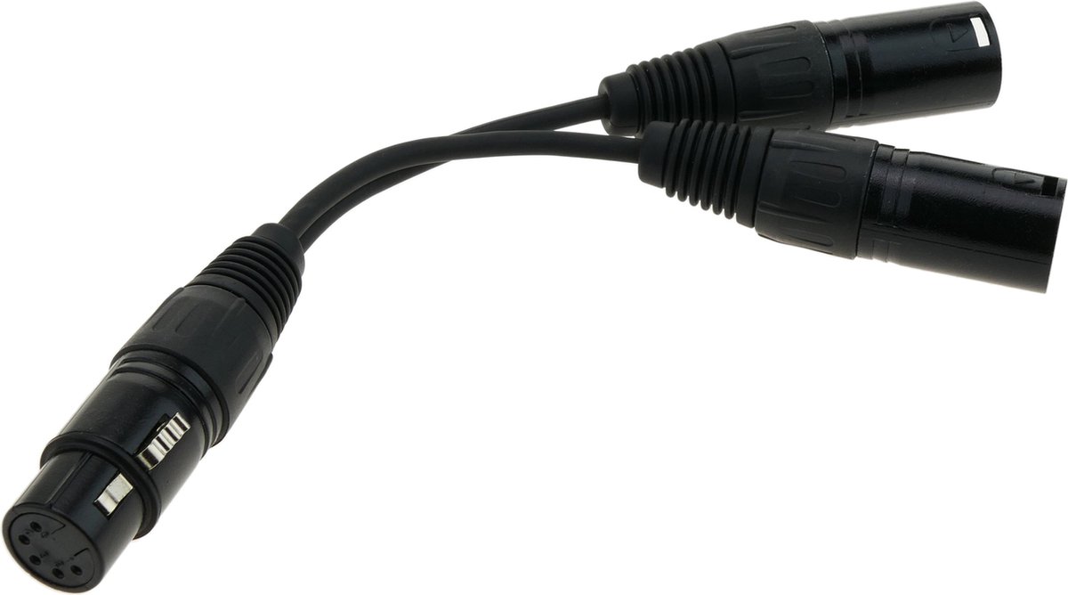 BeMatik - Cannon XLR female naar 2 XLR male 5-pins audio duplicator