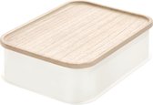 iDesign Witte bakjes met bamboe deksel - 08541EU - Stapelbaar, Met deksel, BPA-vrij