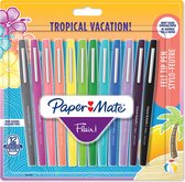 Paper Mate Flair-viltstiften | Medium punt (0,7 mm) | Diverse tropische-vakantiekleuren | 12 stuks
