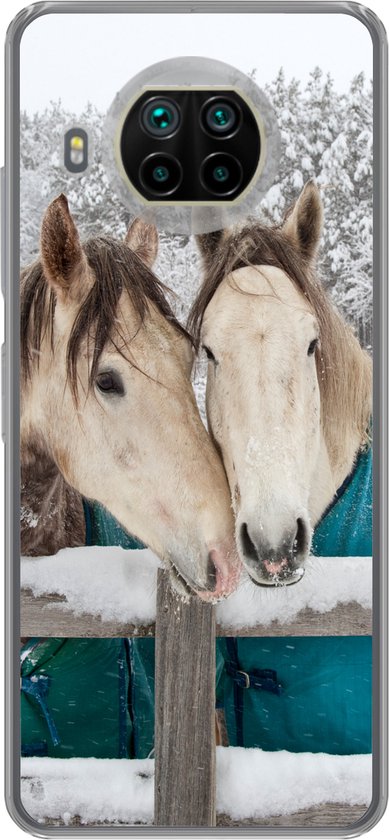 Xiaomi Mi 10T Lite 5G - Paarden - Couverture - Neige - Coque de téléphone en Siliconen