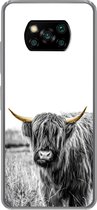 Geschikt voor Xiaomi Poco X3 Pro hoesje - Schotse hooglander - Goud - Zwart - Wit - Siliconen Telefoonhoesje