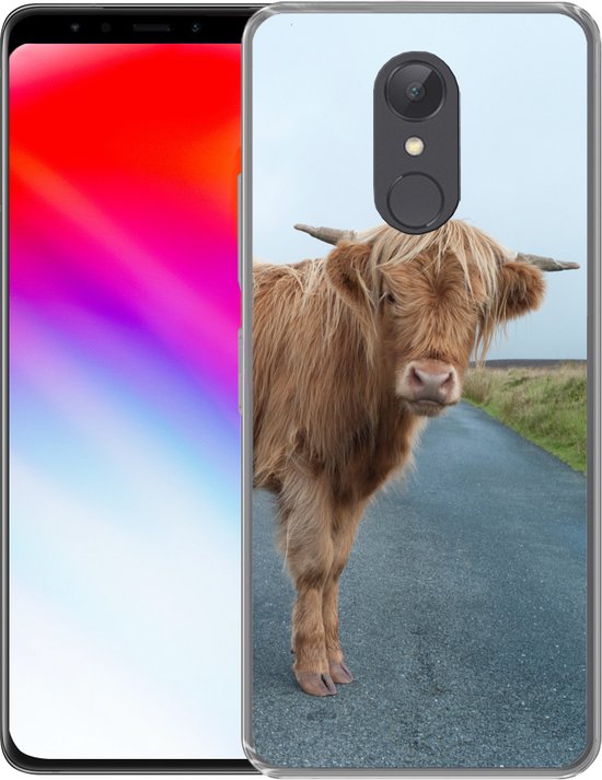 Coque Xiaomi Redmi 5 - Highlander écossais - Route - Herbe - Coque de téléphone en Siliconen