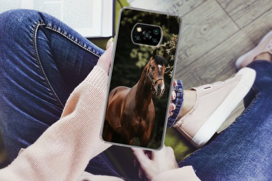 Coque NFC pour Xiaomi Poco X3 - Cheval, Branches, Portrait - Coque en Siliconen
