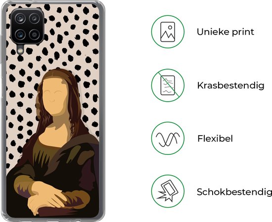 Coque Samsung Galaxy A12 - Pastel - Mona Lisa - Pois - Maîtres anciens - Coque de téléphone en Siliconen