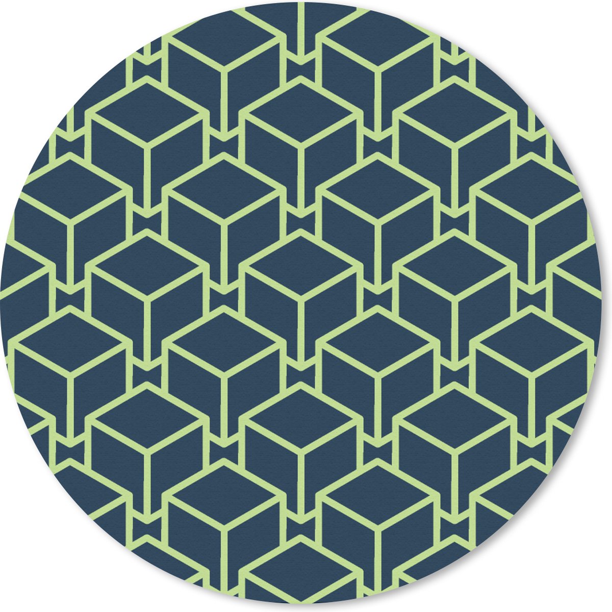Muismat rond 50x50 cm - Mousepad Patronen - Kubus - 3D - Ronde muismatten