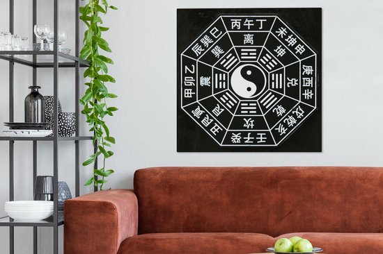 Yin et Yang comme symbole du taoïsme 90x90 cm - Tirage photo sur toile (Décoration murale salon / chambre)