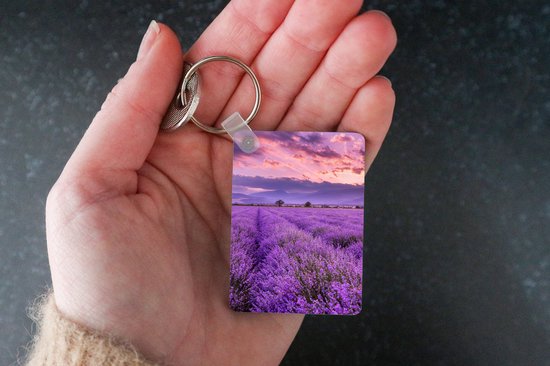 Porte-clés - Lavande - Violet - Fleurs - Champ - Cadeaux - Plastique