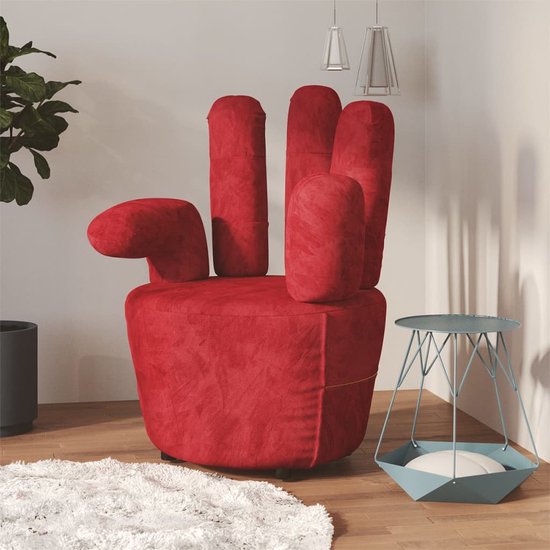 Prolenta Premium - Chaise en forme de main velours rouge vin | bol