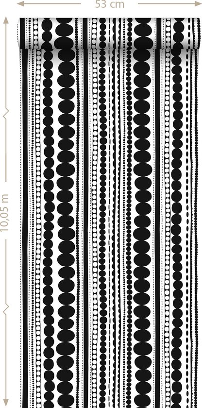 Perles de papier peint intissé HD noir et blanc - 138838 de ESTAhome