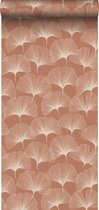 ESTAhome papier peint feuilles de ginkgo terre cuite - 139371 - 0,53 x 10,05 m
