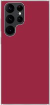 Geschikt voor Samsung Galaxy S22 Ultra hoesje - Rood - Effen kleur - Siliconen Telefoonhoesje