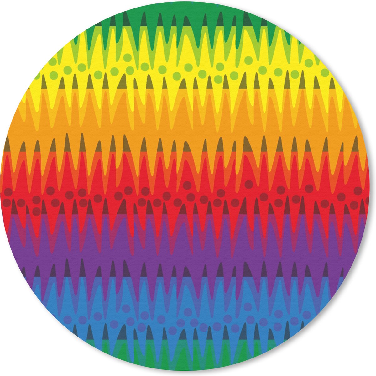 Muismat rond 20x20 cm - Mousepad Patronen - Regenboog - Abstract - Ronde muismatten