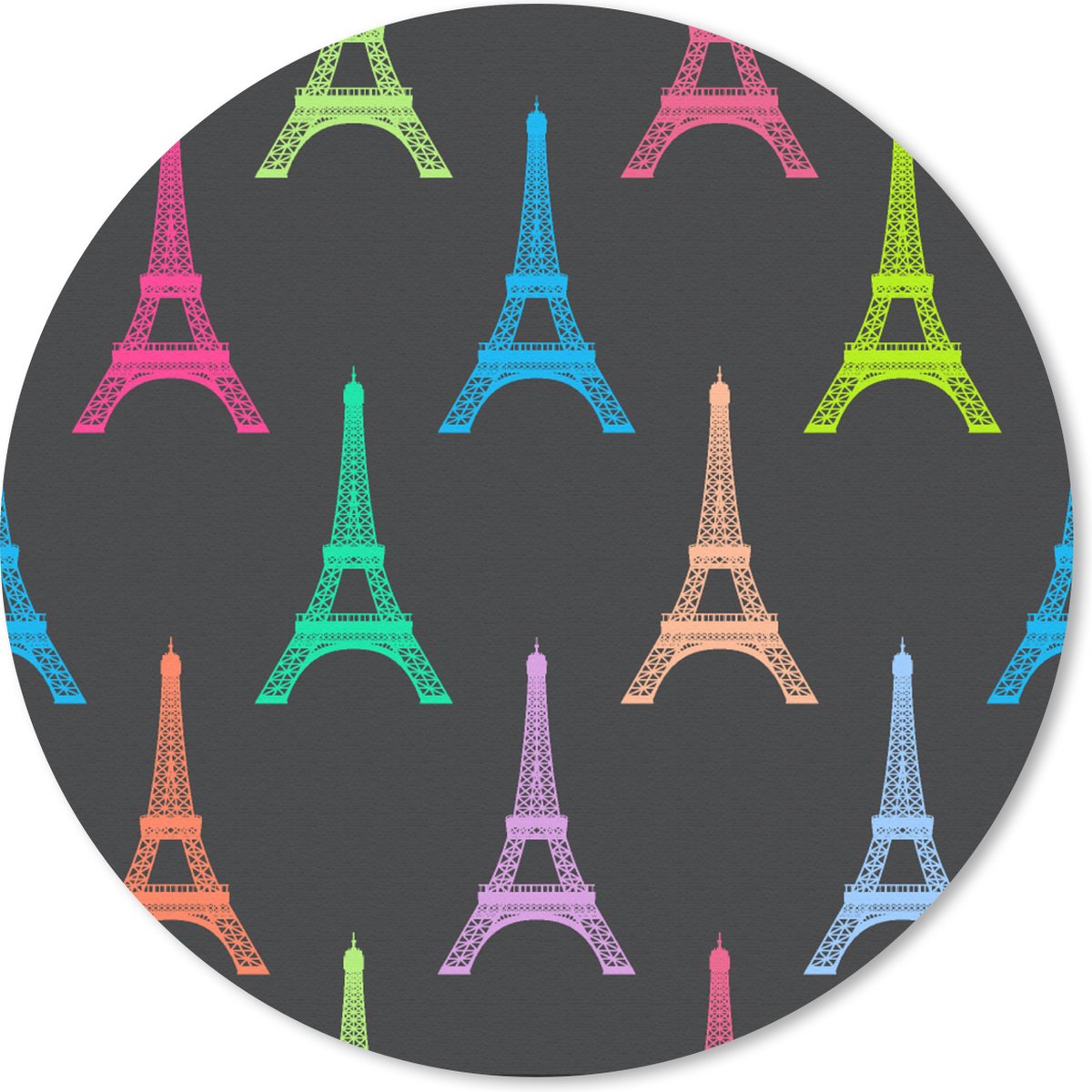 Muismat rond 50x50 cm - Mousepad Eiffeltoren - Patronen - Parijs - Ronde muismatten