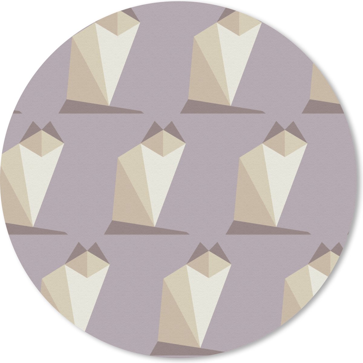 Muismat rond 20x20 cm - Mousepad Origami - Kat - Patronen - Ronde muismatten