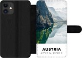 Bookcase Geschikt voor iPhone 11 telefoonhoesje - Oostenrijk - Water - Groen - Alpen - Met vakjes - Wallet case met magneetsluiting