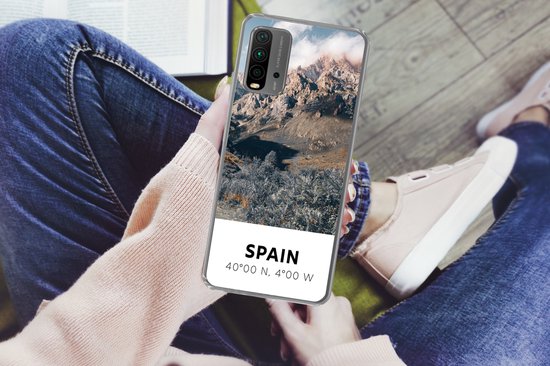 Telefoonhoesje Geschikt voor Xiaomi Geschikt voor Redmi 9T hoesje - Spanje - Bergen - Zomer - Siliconen Telefoonhoesje Telefoonhoesje