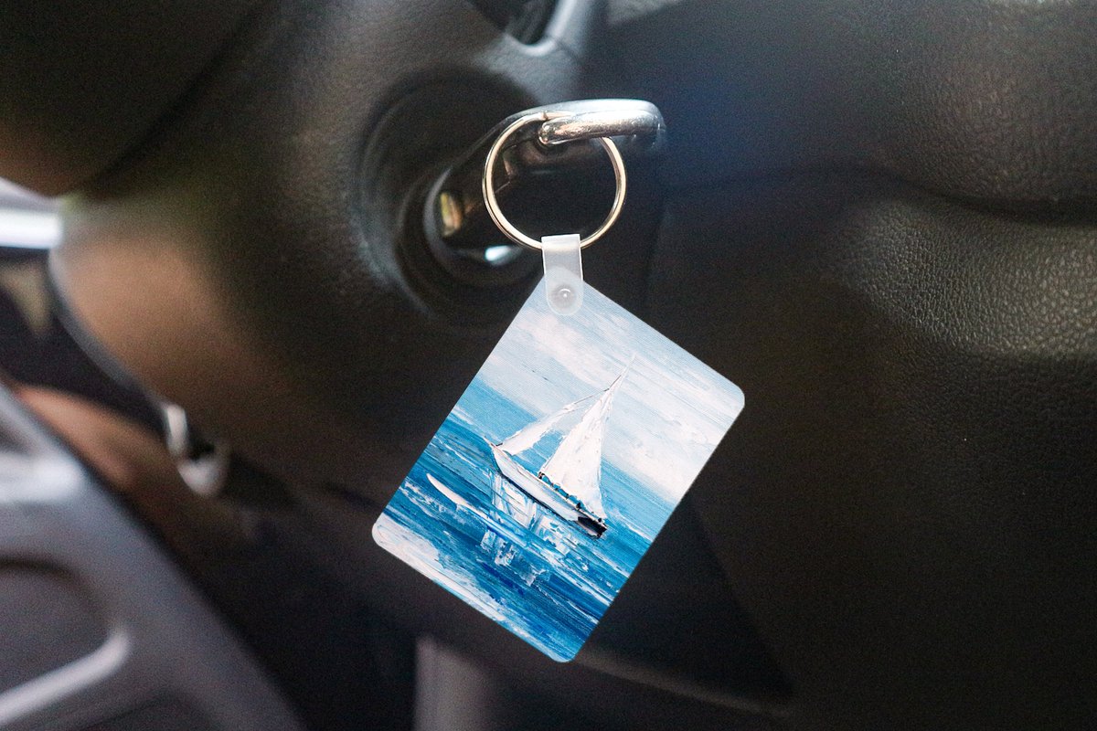 Sleutelhanger - Schilderij - Olieverf - Boot - Water - Uitdeelcadeautjes - Plastic