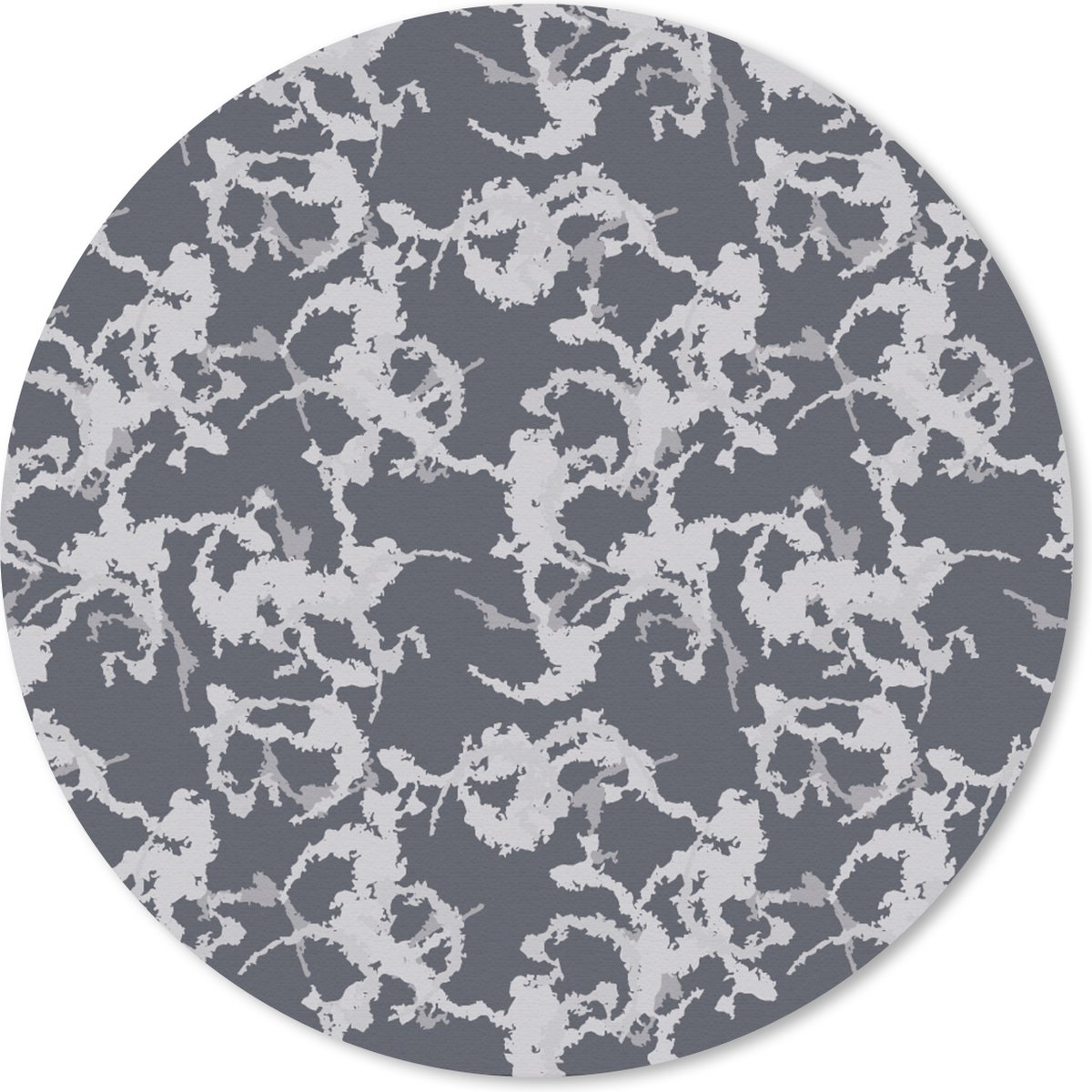 Muismat rond 40x40 cm - Mousepad Patronen - Zwart Wit - Camouflage - Ronde muismatten