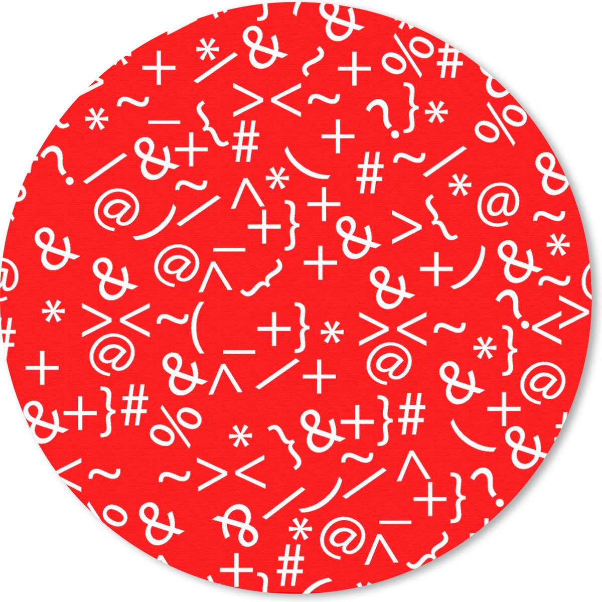Muismat rond 20x20 cm - Mousepad Wiskunde - Nummers - Cijfers - Patronen - Ronde muismatten