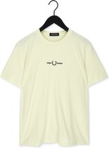 Fred Perry Embroidered T-shirt Polo's & T-shirts Heren - Polo shirt - Geel - Maat XS
