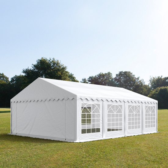 Partytent feesttent 6x8 m tuinpaviljoen -tent PVC 700 N in wit waterdicht |  bol