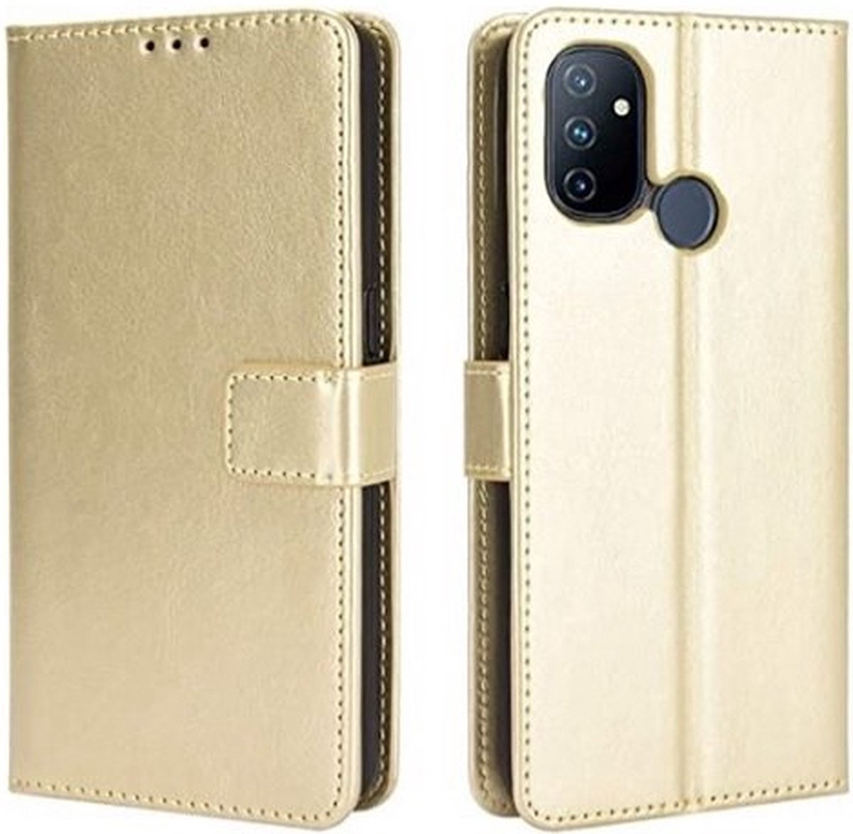OnePlus Nord N100 Hoesje Met Pasjeshouder Bookcase Goud