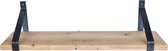 GoudmetHout Massief Eiken Wandplank - 140x30 cm - Industriële Plankdragers - Staal - Zonder Coating