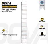 Bovak enkele ladder- rechte ladder 1x9 treden - Werkhoogte 3,07 meter - Aluminium - TÜV Keurmerk