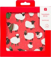 Kerstservetten met schaap servetten - Talking Tables