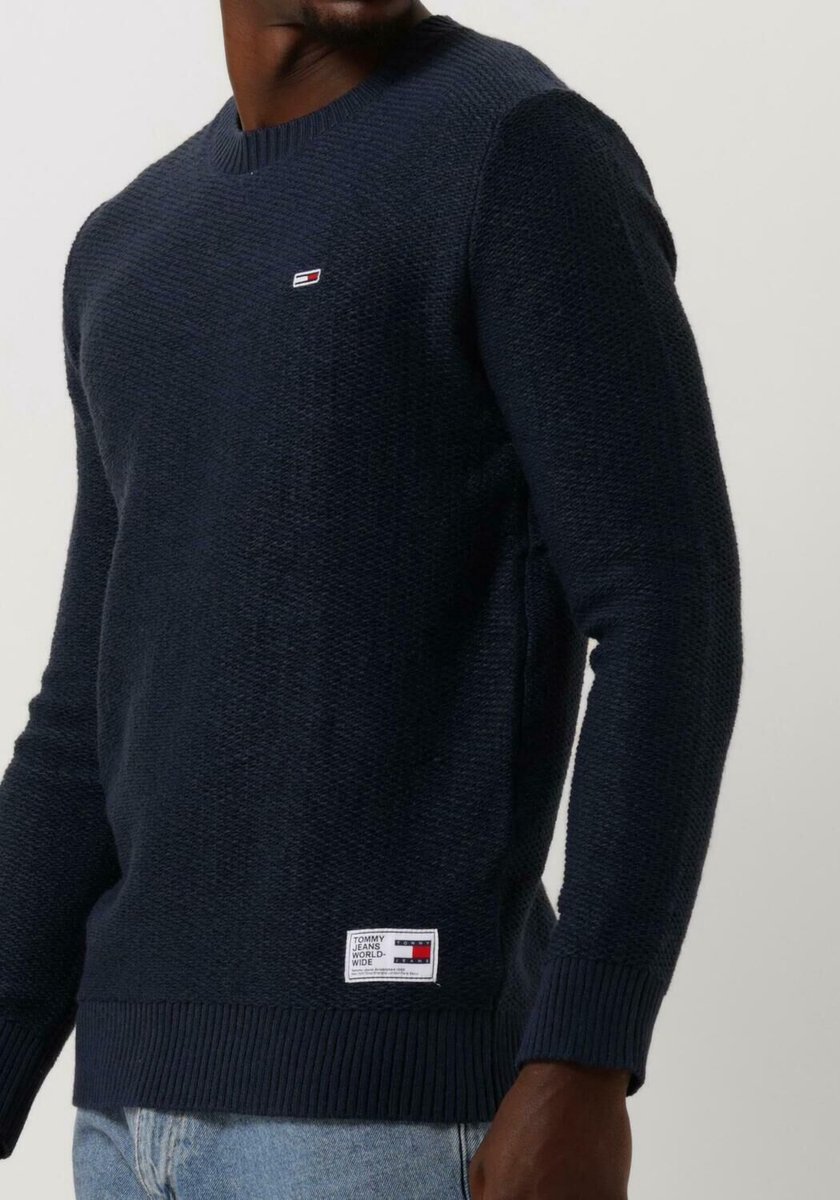 Tommy Jeans Tjm Regular Structured Sweater Truien & Vesten Grijs