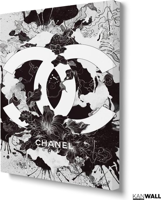 Tableau Toile Luxe Fleur Chanel | 60 x 90 | Salle de séjour | Chambre à coucher | Bureau | Musique | Design | Art | Moderne | ** 4 CM D'ÉPAISSEUR ! EFFET 3D**