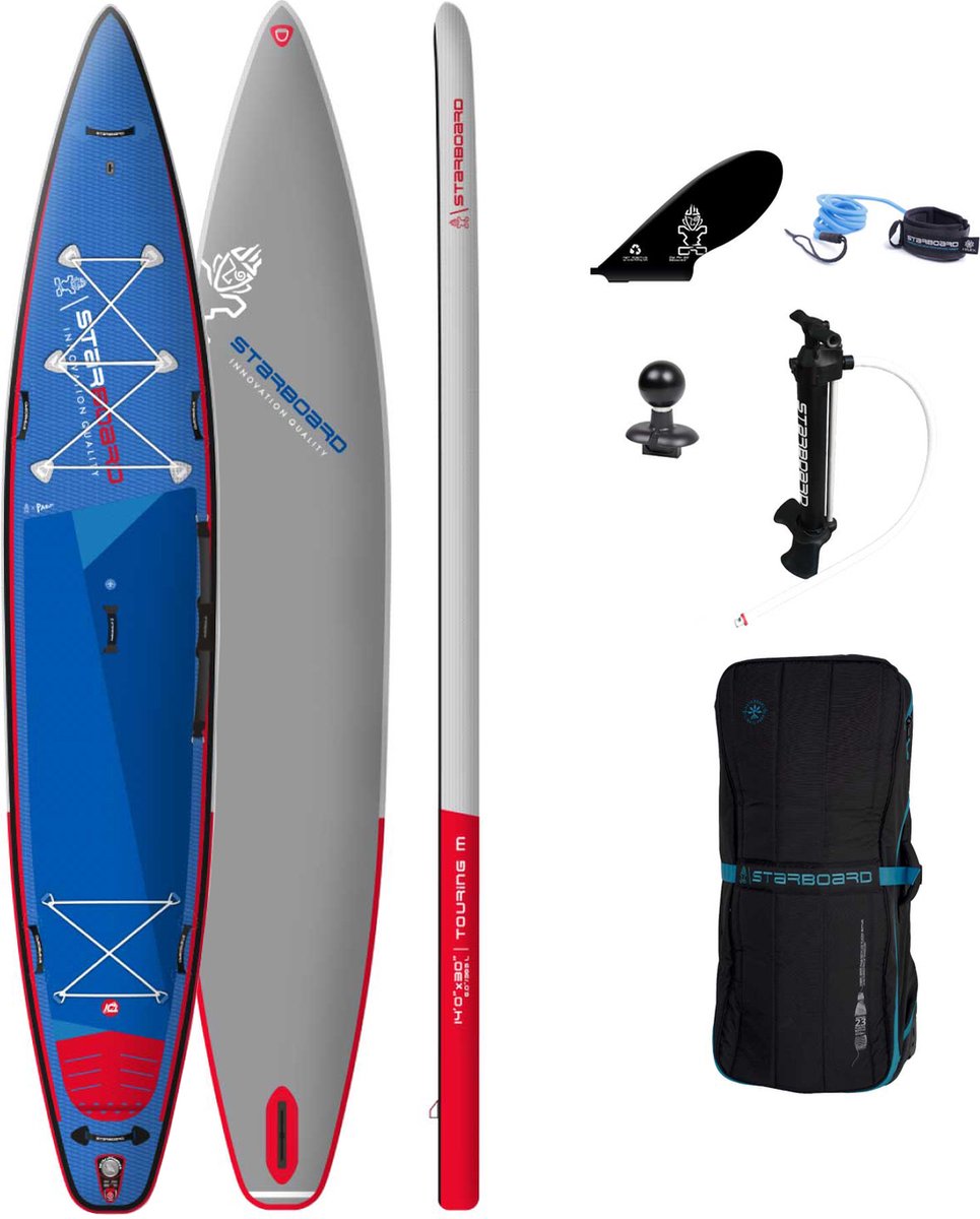 Starboard INFLATABLE SUP 14'0 X 30 X 6 TOURING M DELUXE SC 2022 - Opblaasbare supboard - 15PSI - Allround - Gevorderd - Suppen