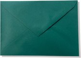 Cards & Crafts 100 Luxe enveloppen - C6 - Kerstgroen - 162x114mm  - 100 grams - Gegomde puntklepsluiting