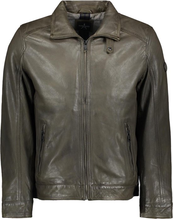 Donders Jas Leather Jacket 52318 690 Green Olive Mannen Maat - 56
