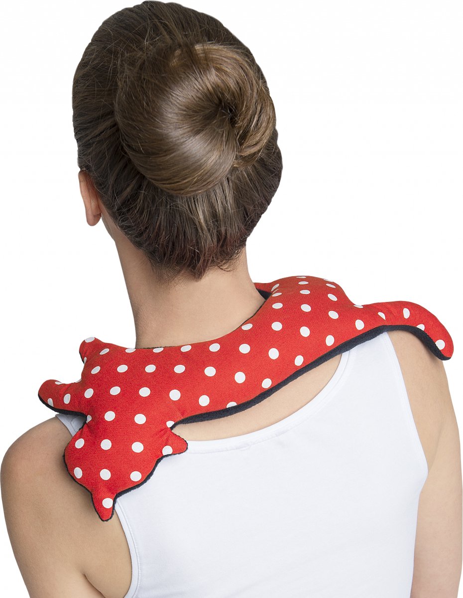 Leschi Warmtekussen Minina cat L - Rood/Zwart